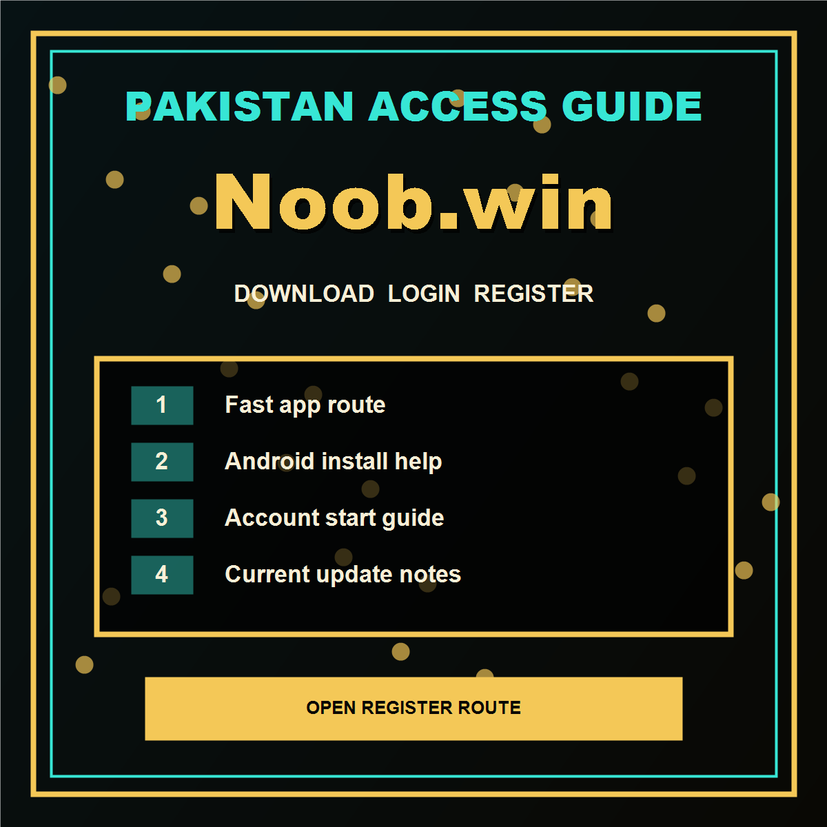 Noob.win Pakistan APK download and install notes visual